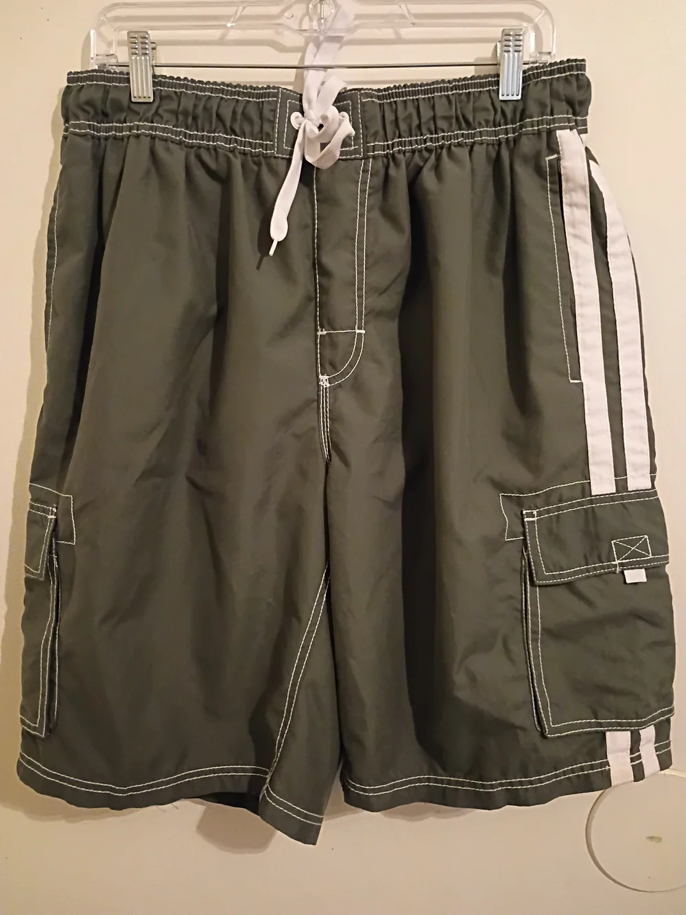 Kanu Surf‎ Gray Men’s Swim Trunks with White Accents Sz XL